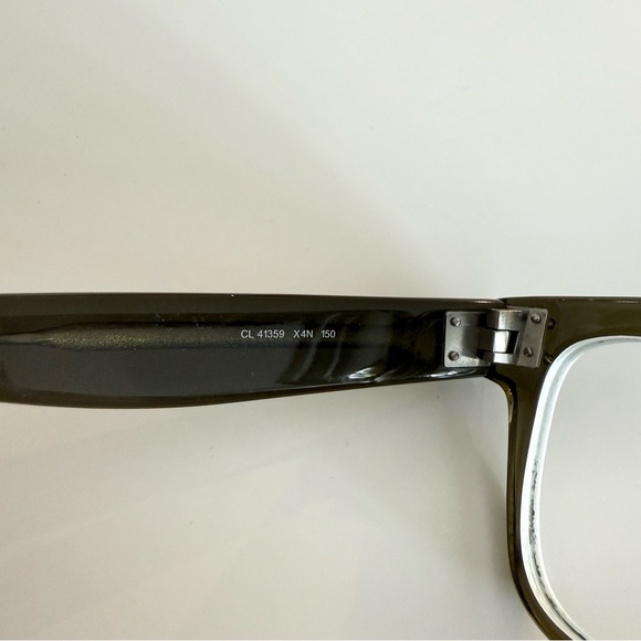 Celine Translucent Olive Green Grey Acetate Luca Unisex Large Square Eyeglasses - Picture 8 of 8